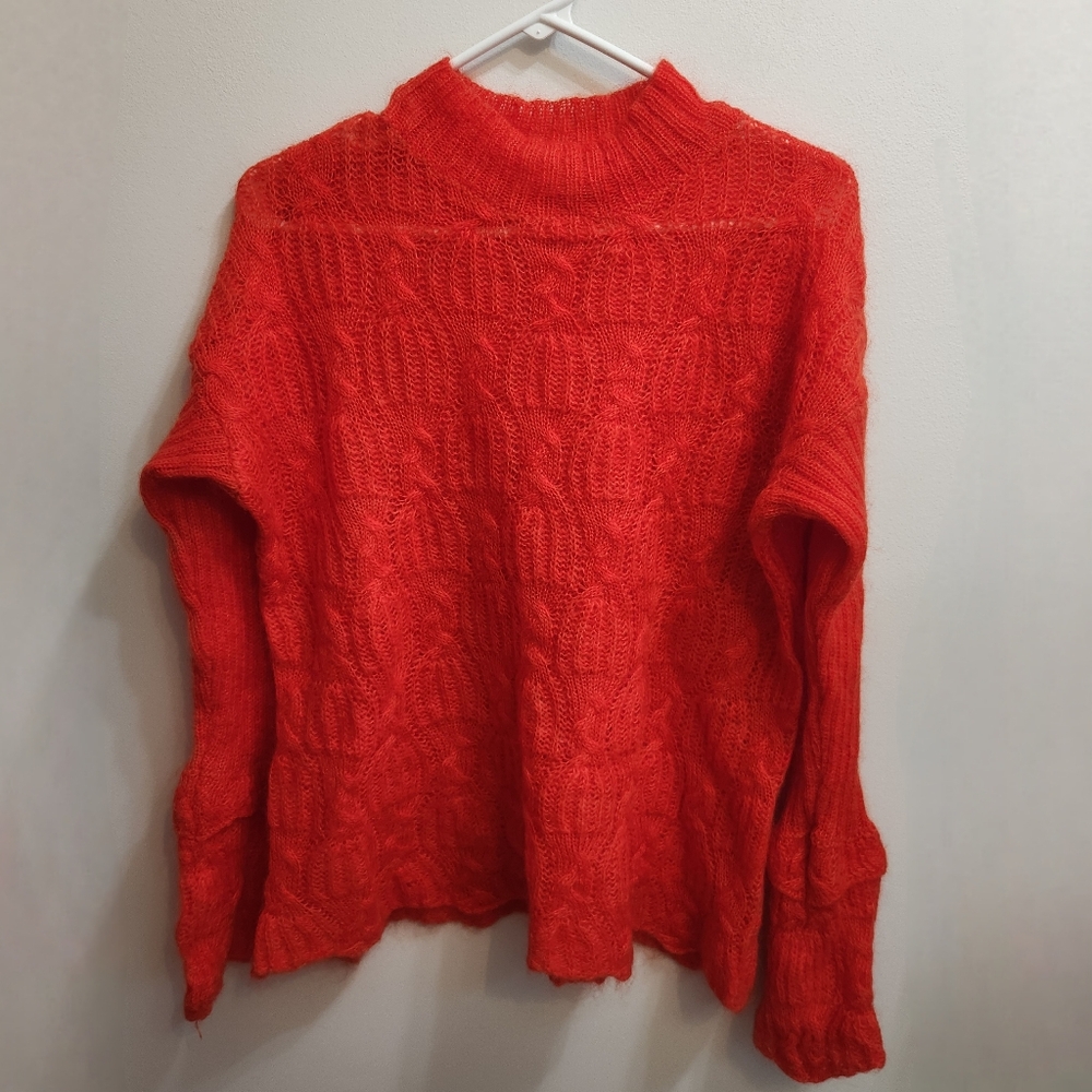 Mademoiselle Mohair Blend Knit Bell Sleeve Sweater Size Medium